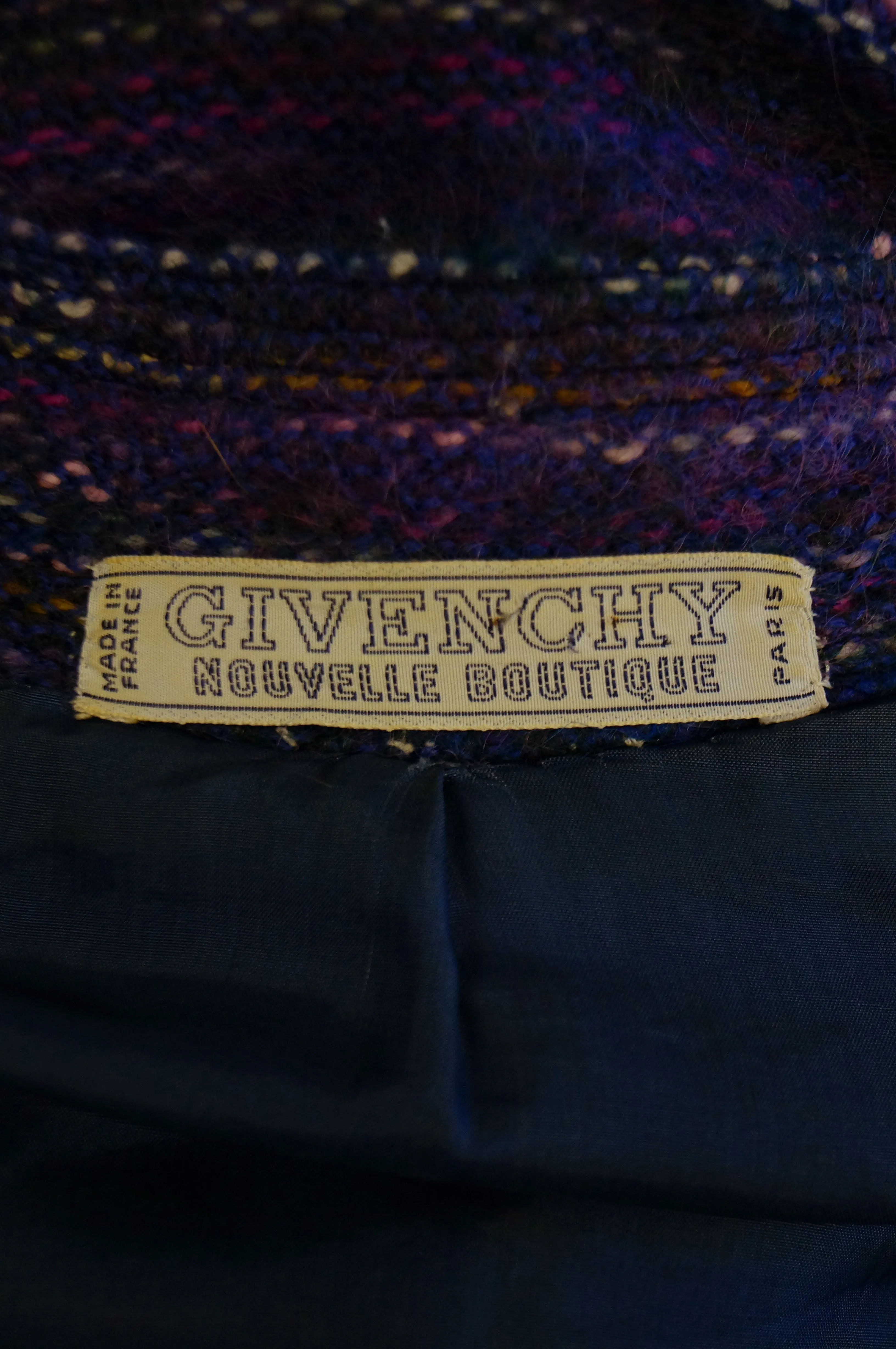 1960s Givenchy Aubergine Mohair Wool Shift Dress
