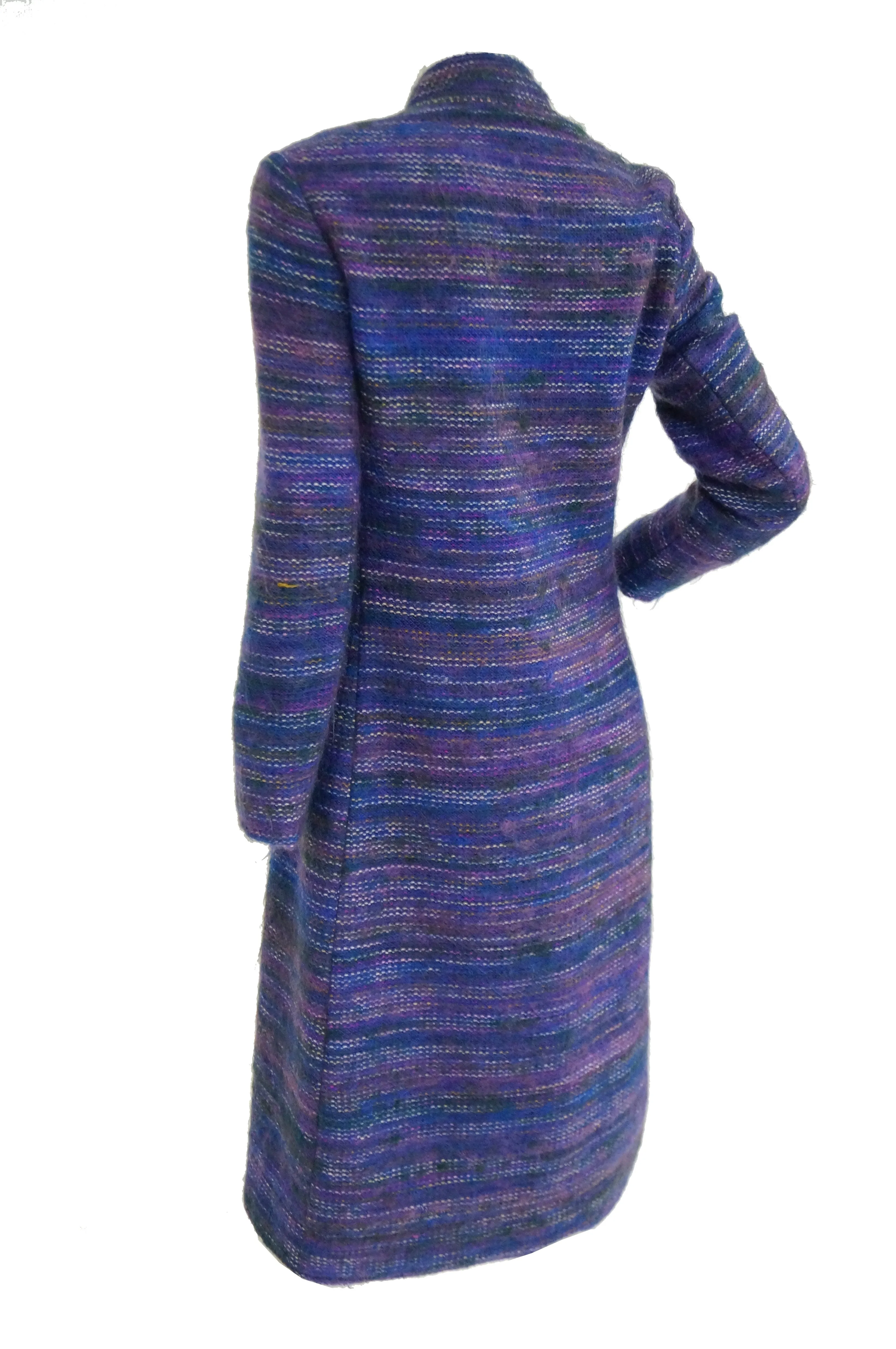 1960s Givenchy Aubergine Mohair Wool Shift Dress