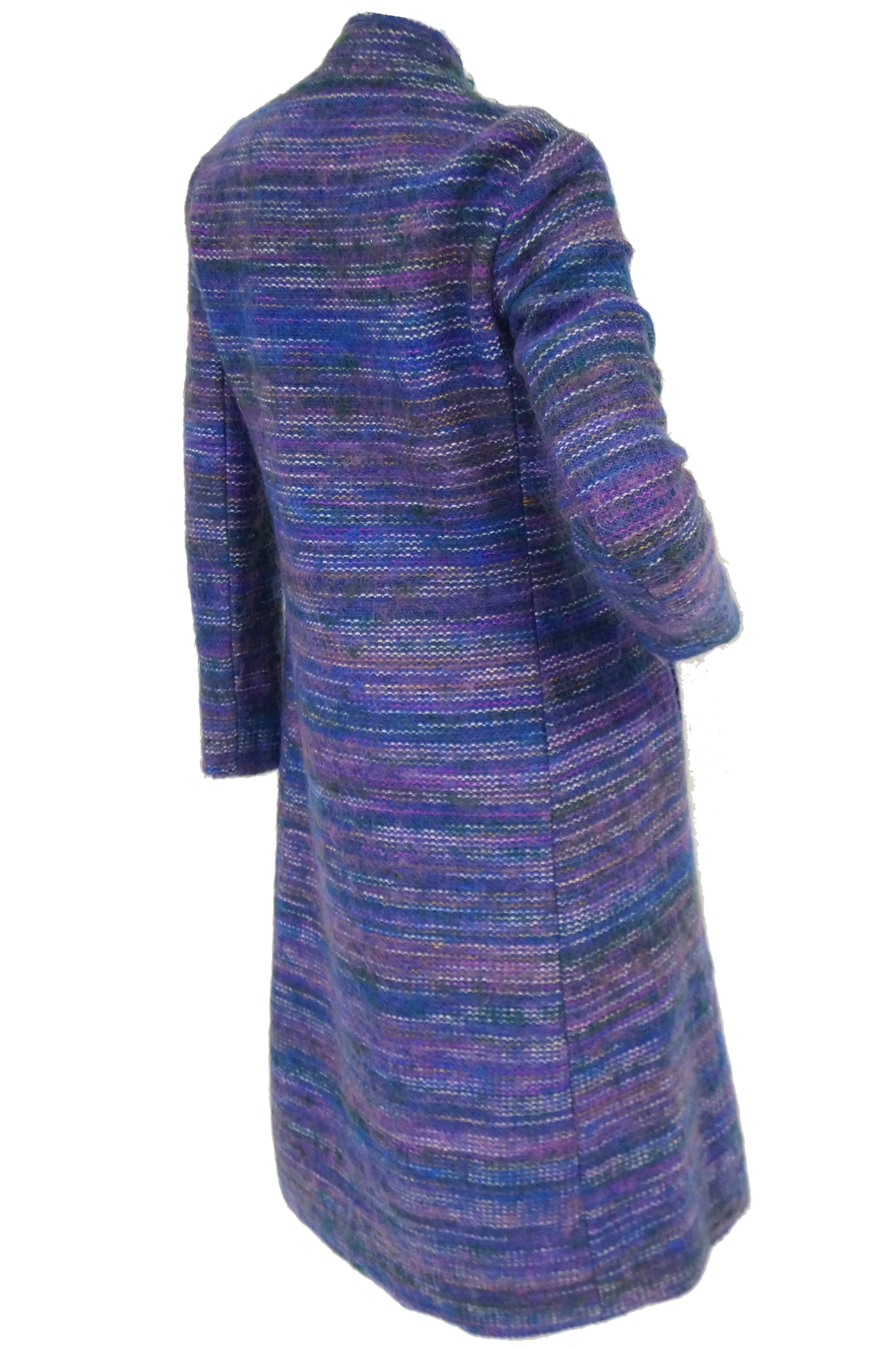 1960s Givenchy Aubergine Mohair Wool Shift Dress