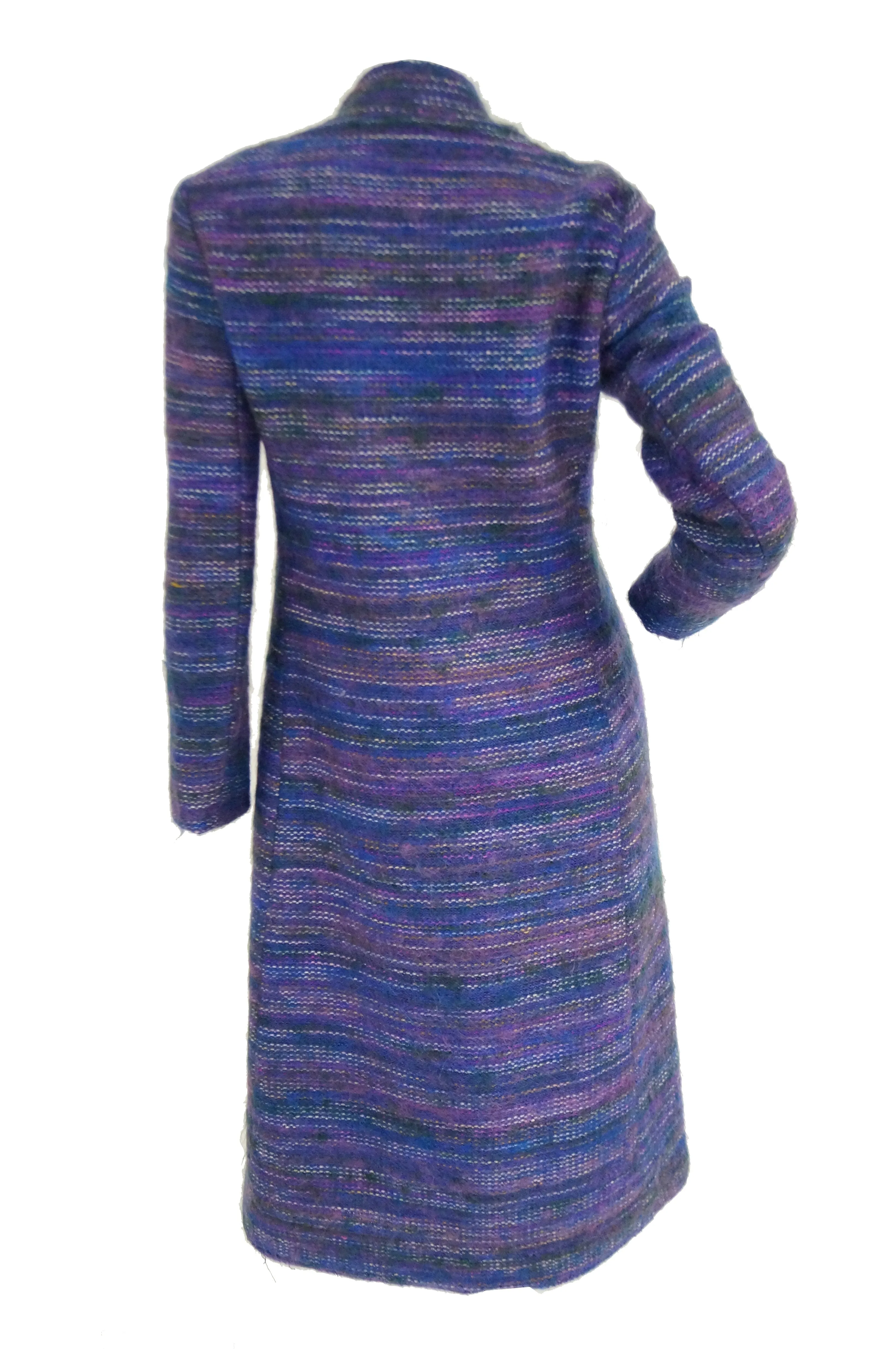 1960s Givenchy Aubergine Mohair Wool Shift Dress