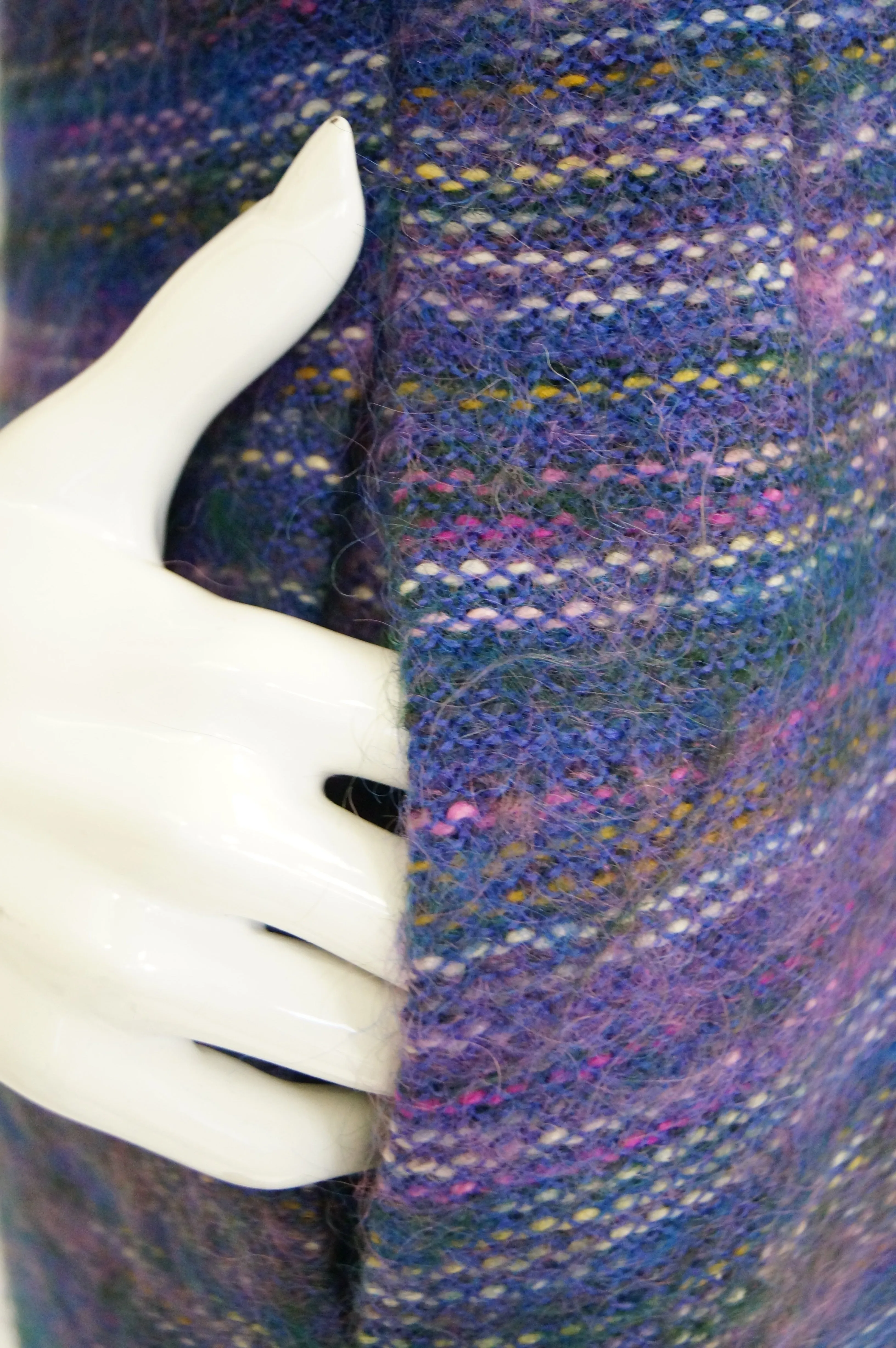 1960s Givenchy Aubergine Mohair Wool Shift Dress