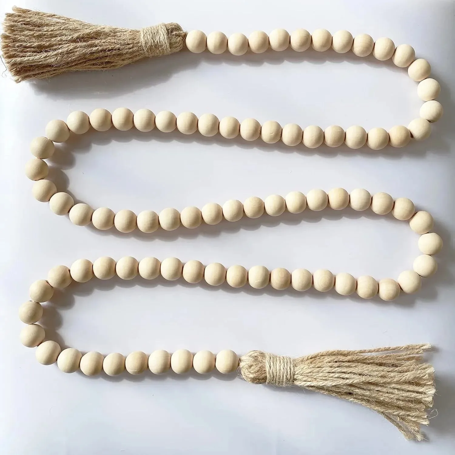 BEADED GARLAND WITH TASSEL RUSTIC COUNTRY BOHO DECORATIONS