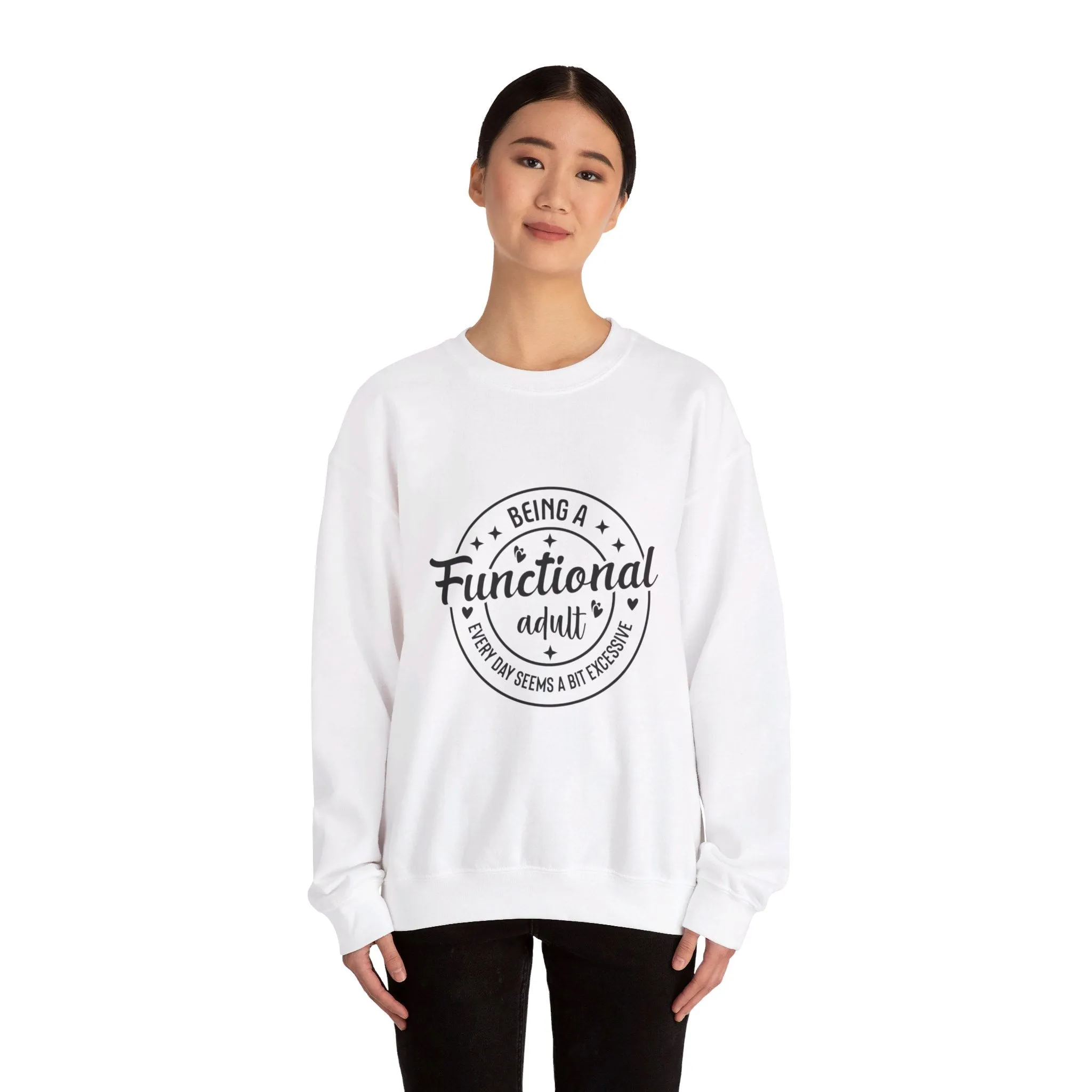 Being a functional adult is excessive Adult Humour  Unisex Heavy Blend™ Crewneck Sweatshirt