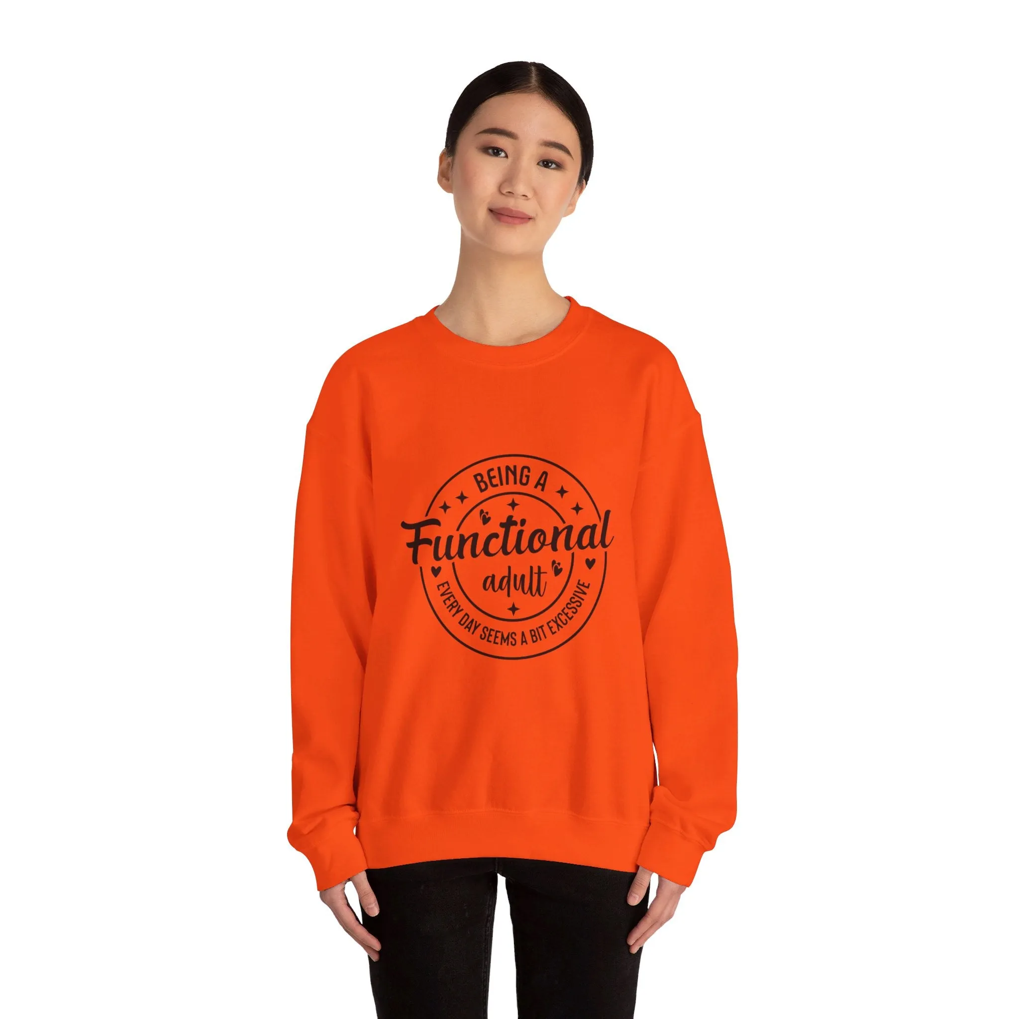 Being a functional adult is excessive Adult Humour  Unisex Heavy Blend™ Crewneck Sweatshirt