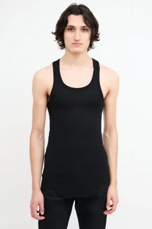 Black Wool Scoop Tank Top
