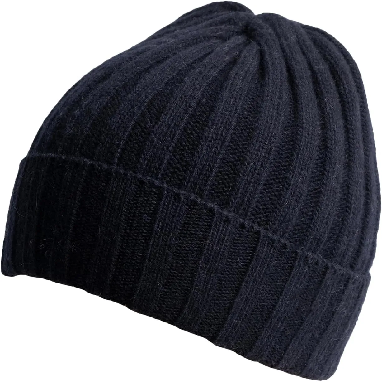 Cashmere Beanie 100% Natural fibers hat, Made in Italy by Alpen House, Unisex, Wide Rib