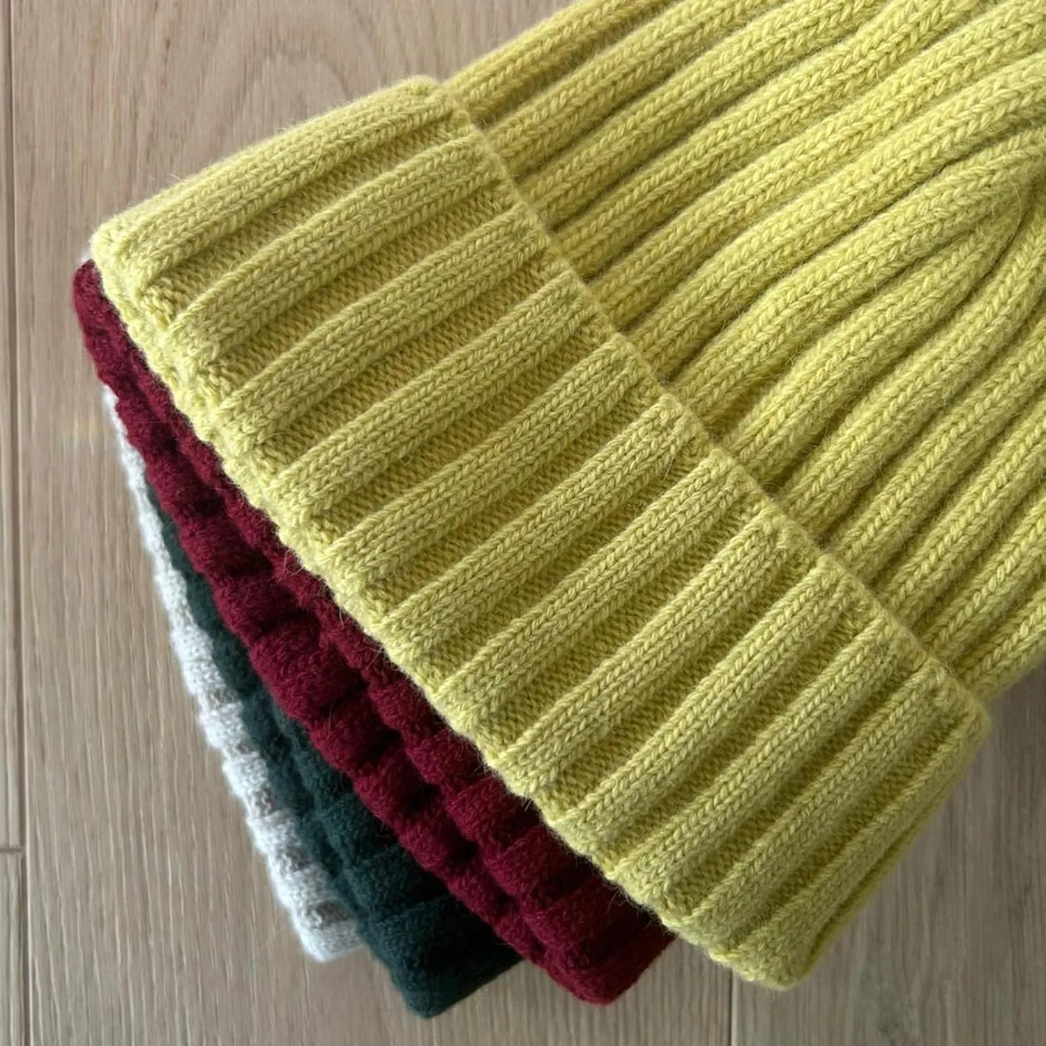 Cashmere Beanie 100% Natural fibers hat, Made in Italy by Alpen House, Unisex, Wide Rib