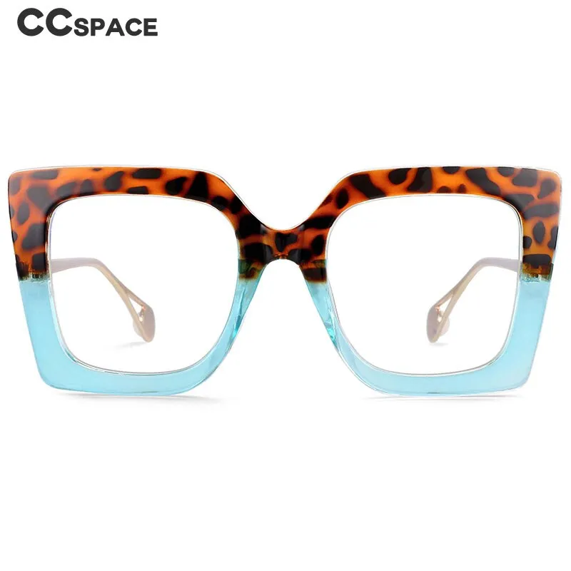 CCspace Women's Oversized Square Cat Eye Resin Alloy Frame Eyeglasses 54242