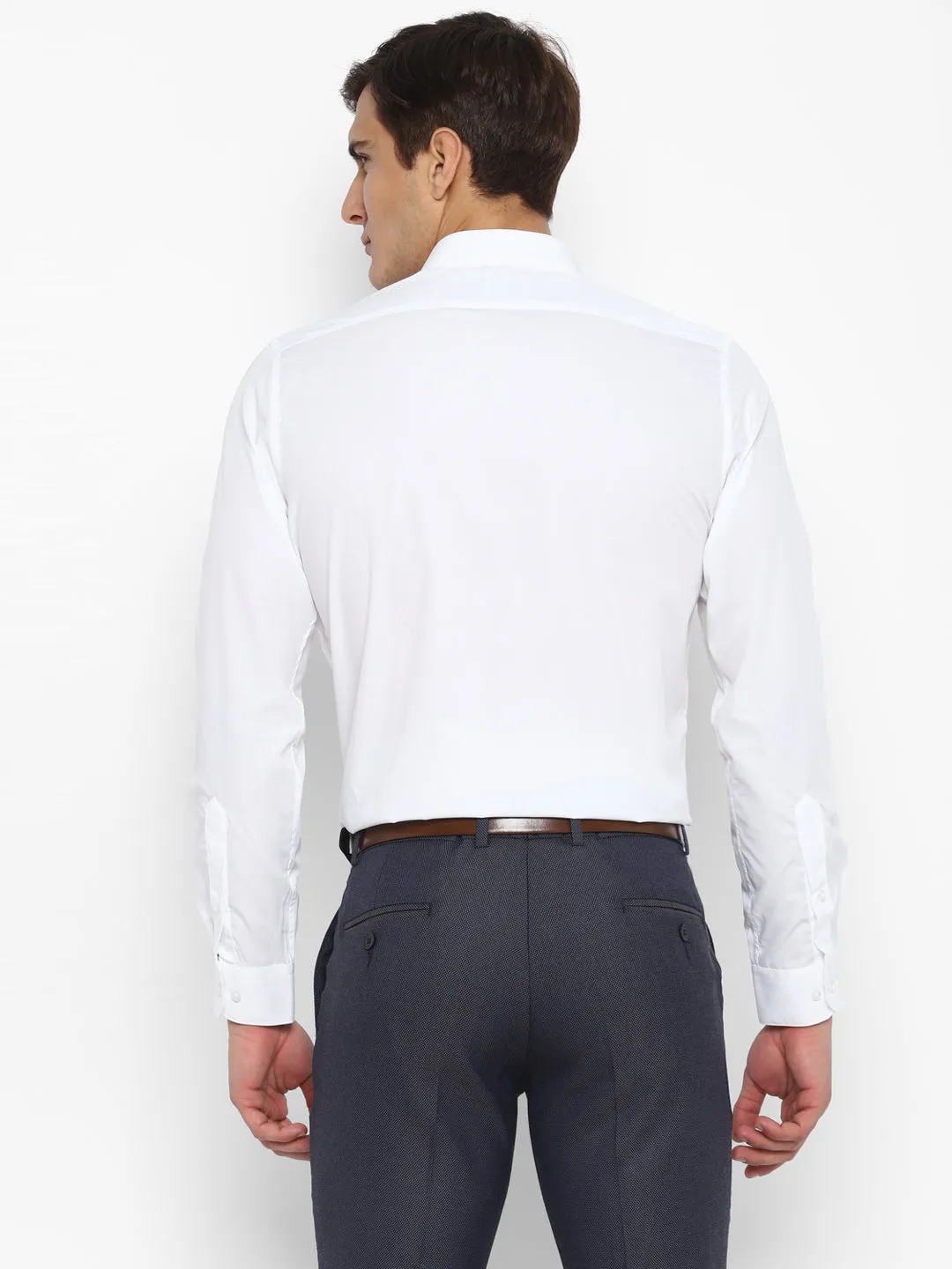Cotton White Solid Slim Fit Shirt