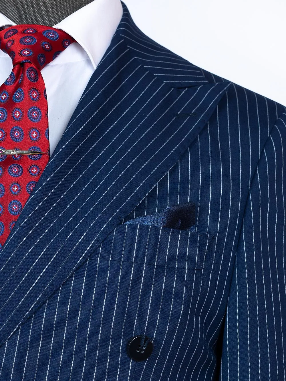Double Breasted Blue Navy Bespoke Men Suit Tailored