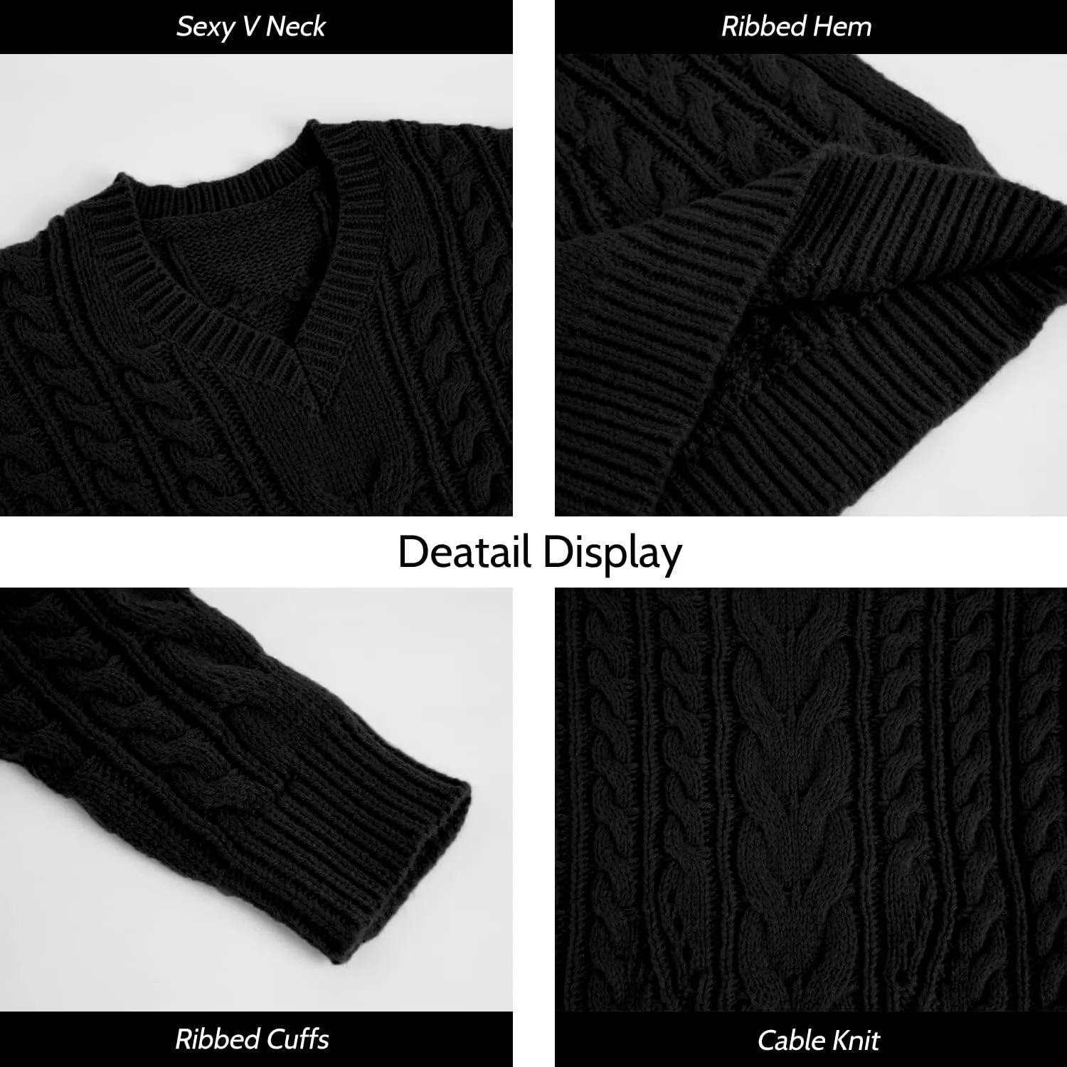 Dyexces Plus Size Sweaters for Women V Neck Long Sleeve Cable Knit Sweaters Casual Fall Sweaters Soft Jumper Tops