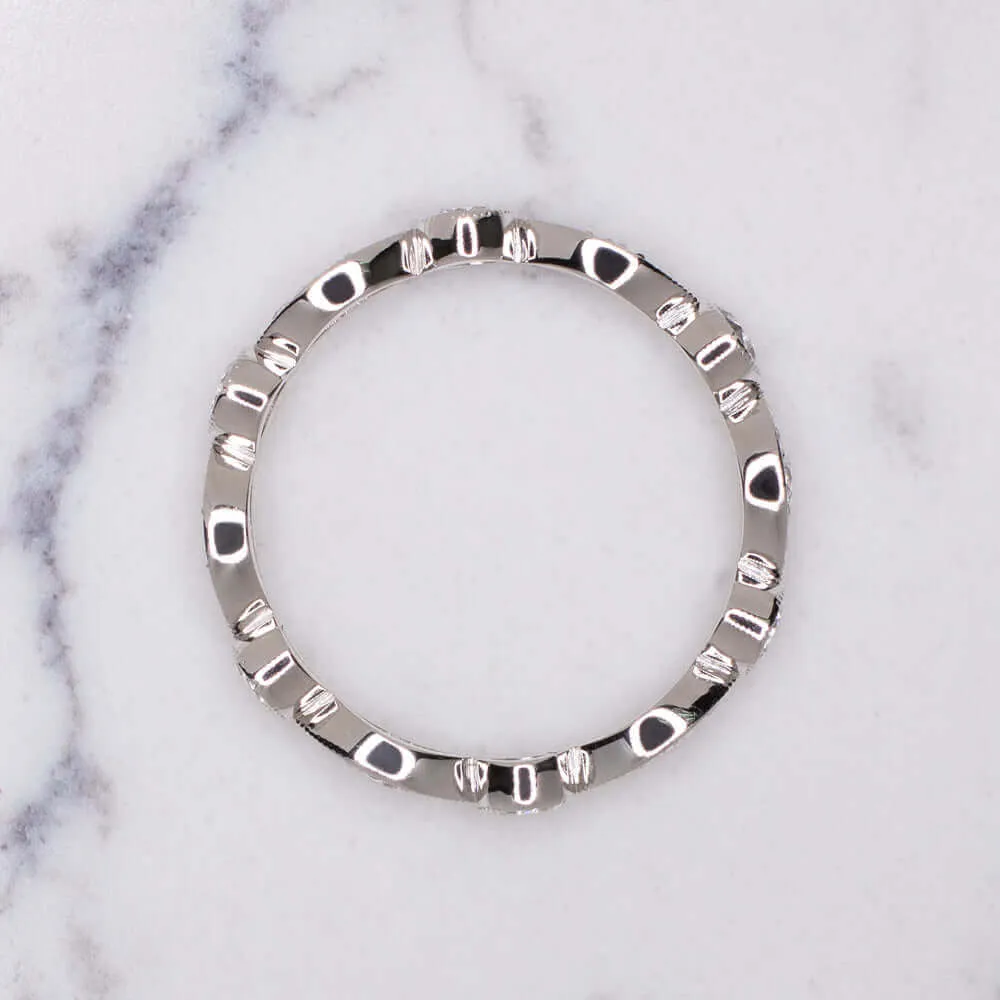 EXCELLENT CUT 1.22c DIAMOND ETERNITY BAND G VS2 VINTAGE STYLE WEDDING RING STACK