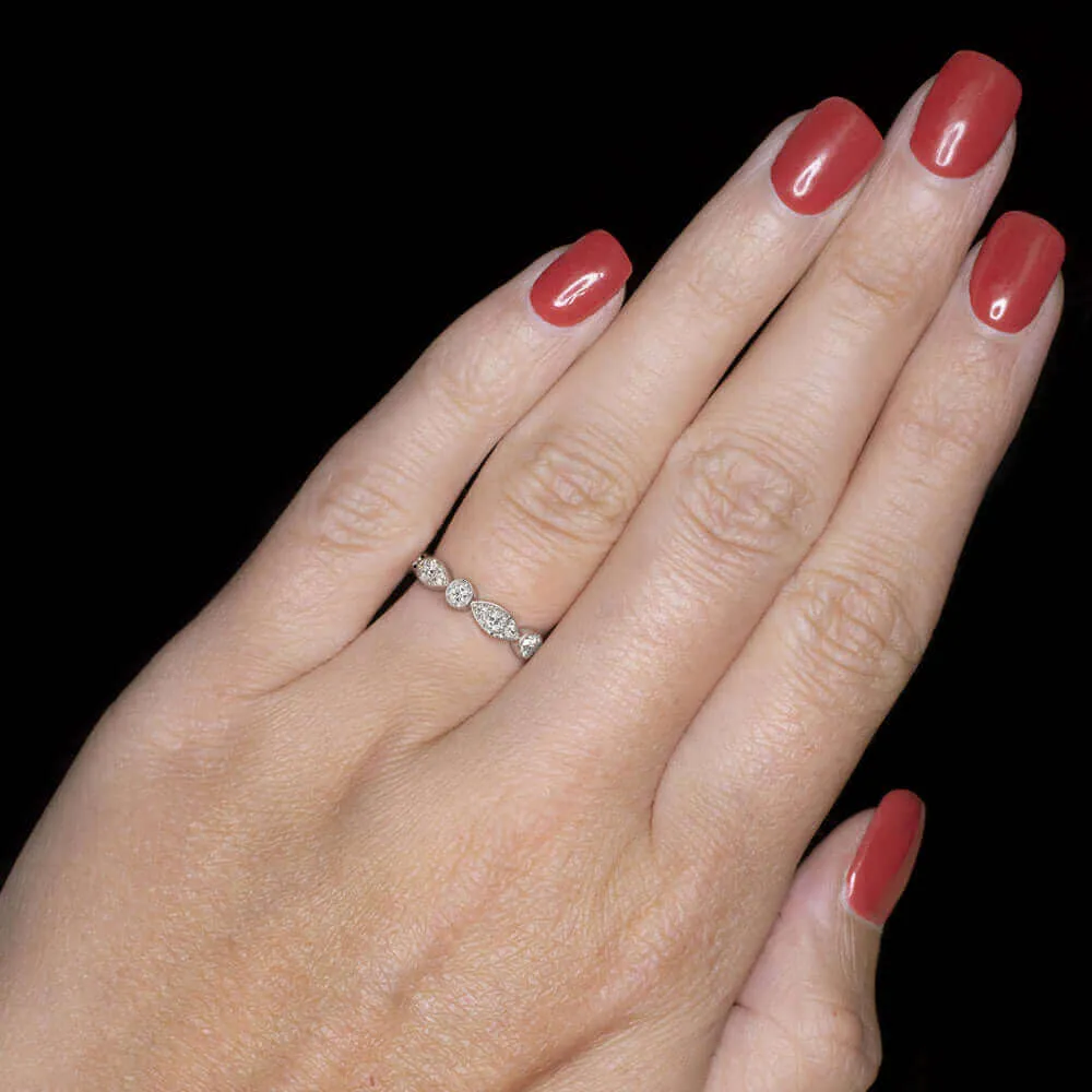 EXCELLENT CUT 1.22c DIAMOND ETERNITY BAND G VS2 VINTAGE STYLE WEDDING RING STACK