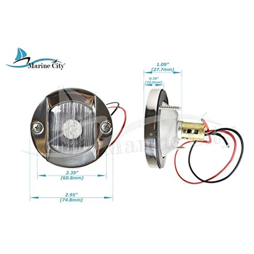 Flush Mount Caution Red LED Round Waterproof 3" (12V 18W)
