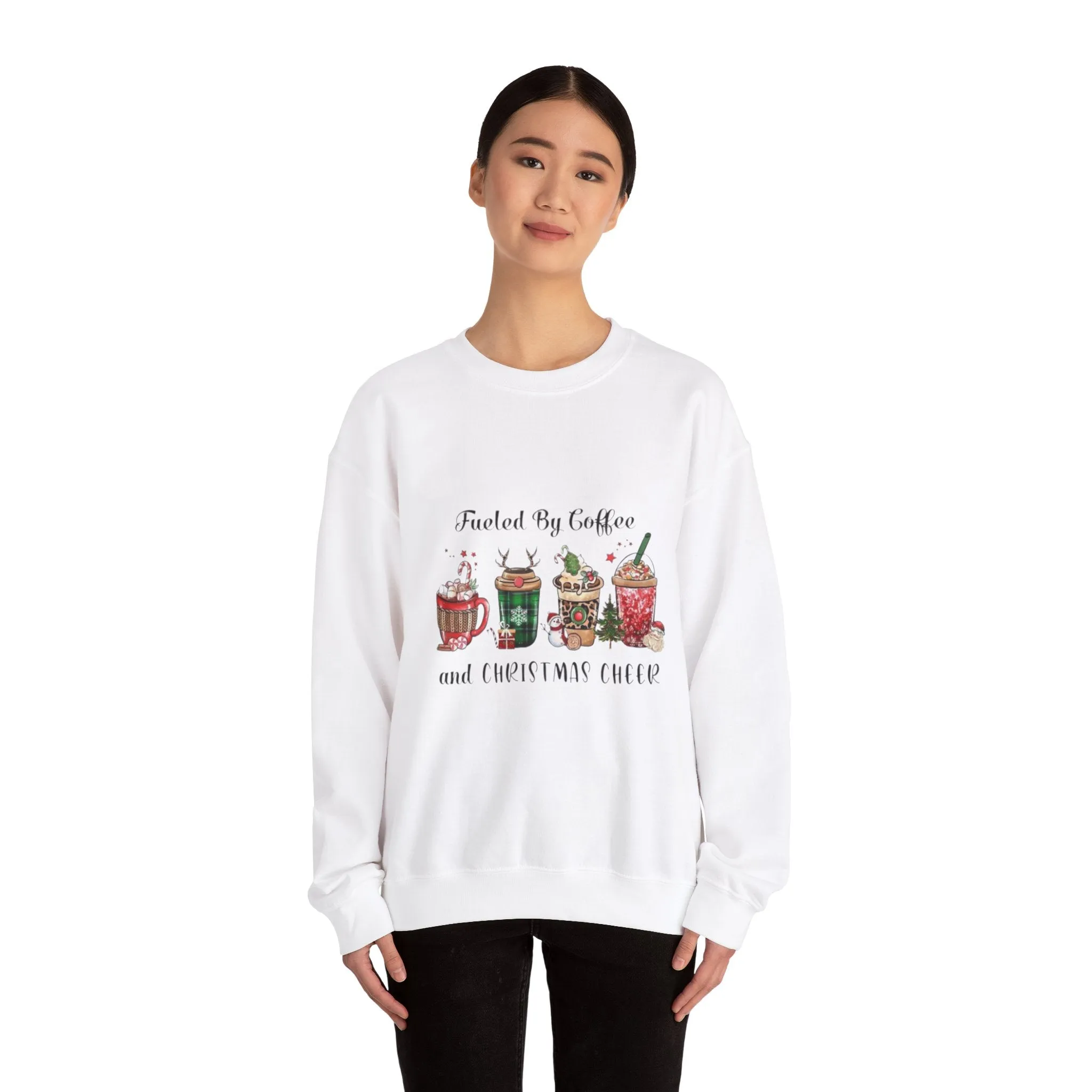 Fuelled by coffee and cheer  Unisex Heavy Blend™ Crewneck Sweatshirt
