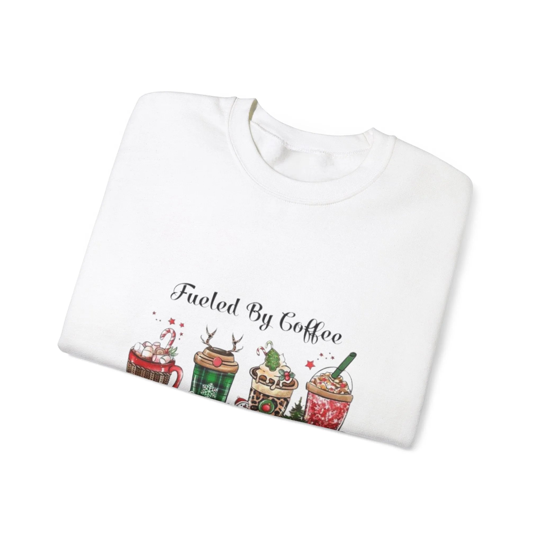 Fuelled by coffee and cheer  Unisex Heavy Blend™ Crewneck Sweatshirt