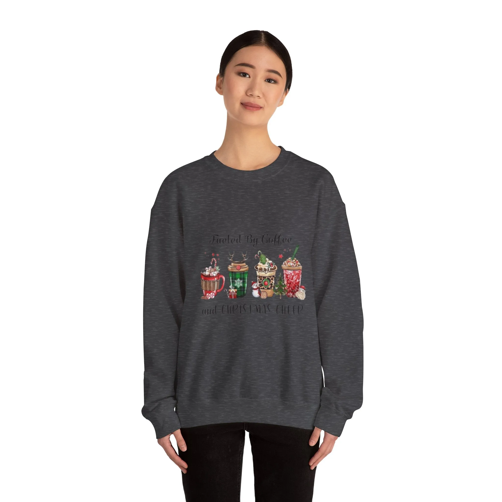 Fuelled by coffee and cheer  Unisex Heavy Blend™ Crewneck Sweatshirt