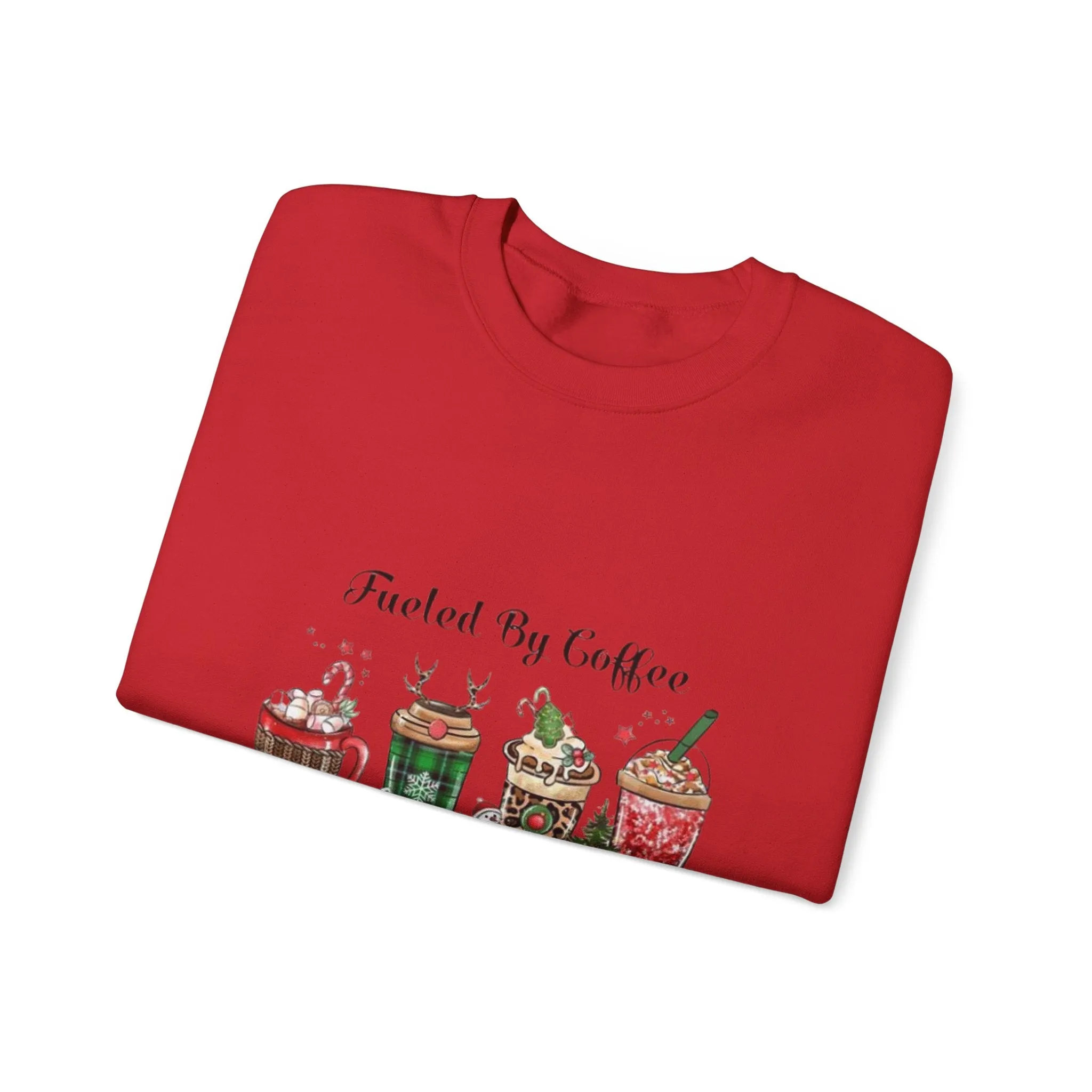 Fuelled by coffee and cheer  Unisex Heavy Blend™ Crewneck Sweatshirt