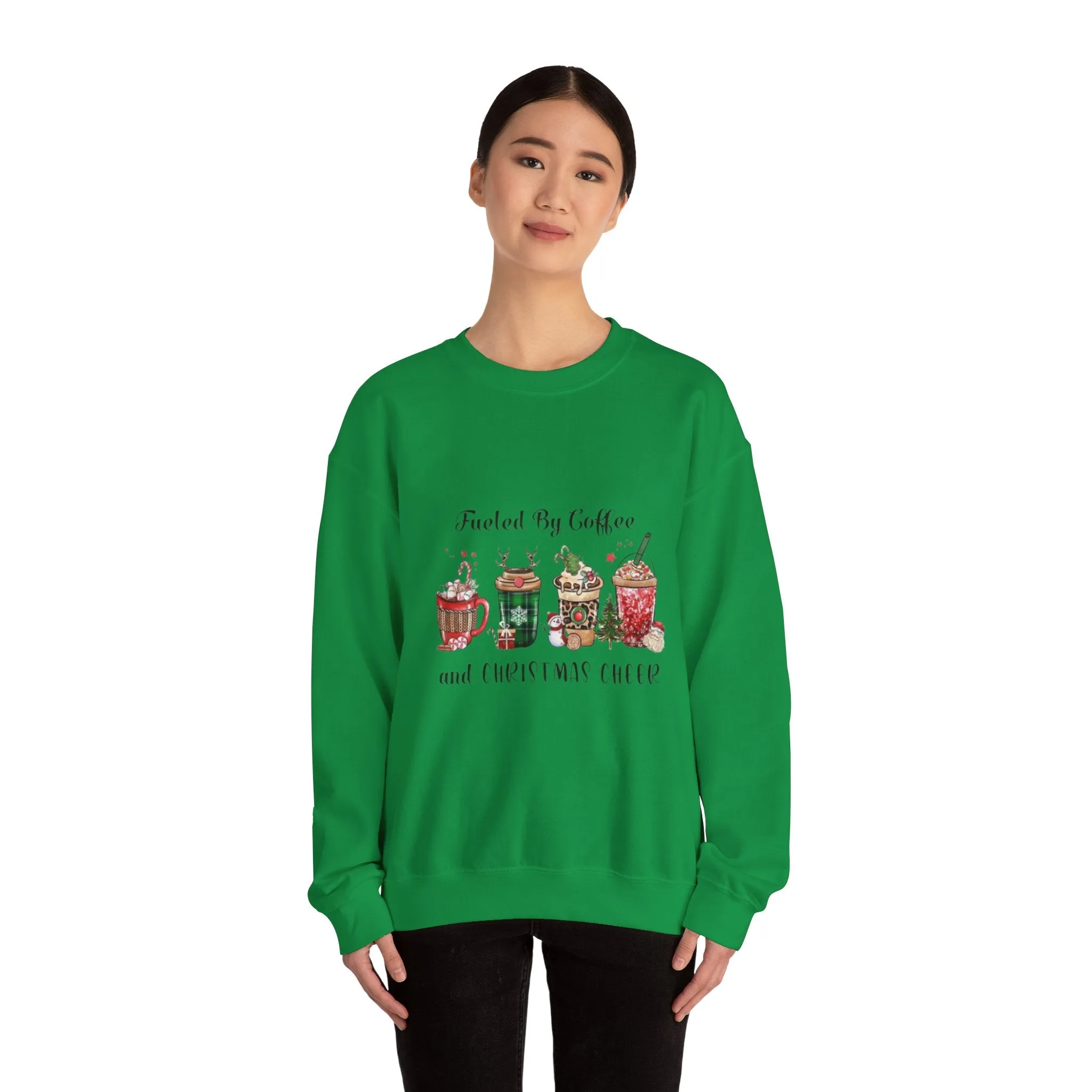 Fuelled by coffee and cheer  Unisex Heavy Blend™ Crewneck Sweatshirt