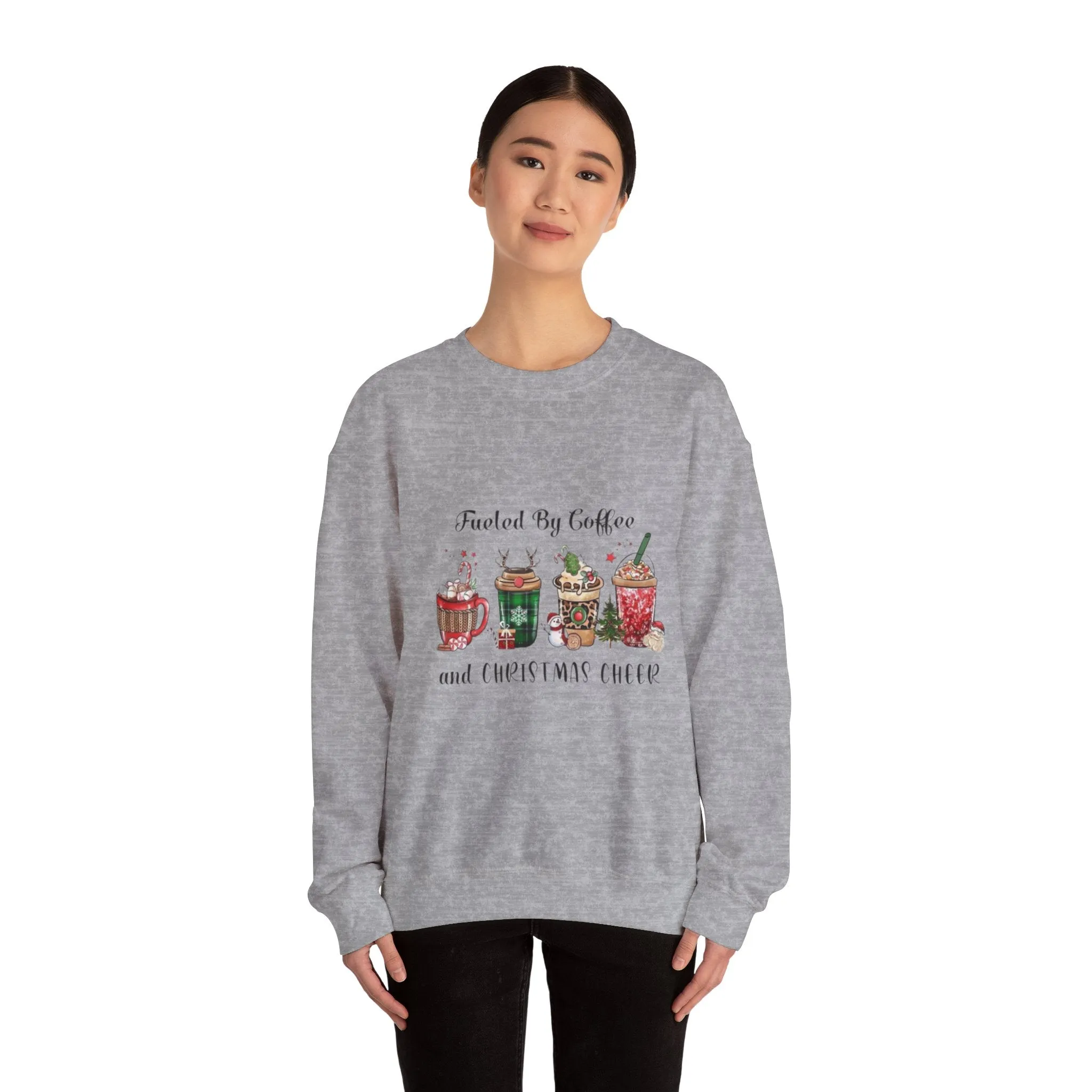 Fuelled by coffee and cheer  Unisex Heavy Blend™ Crewneck Sweatshirt