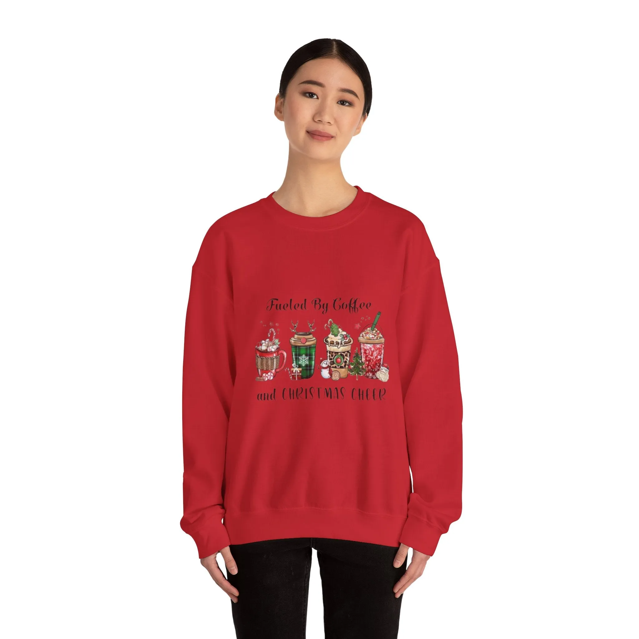 Fuelled by coffee and cheer  Unisex Heavy Blend™ Crewneck Sweatshirt