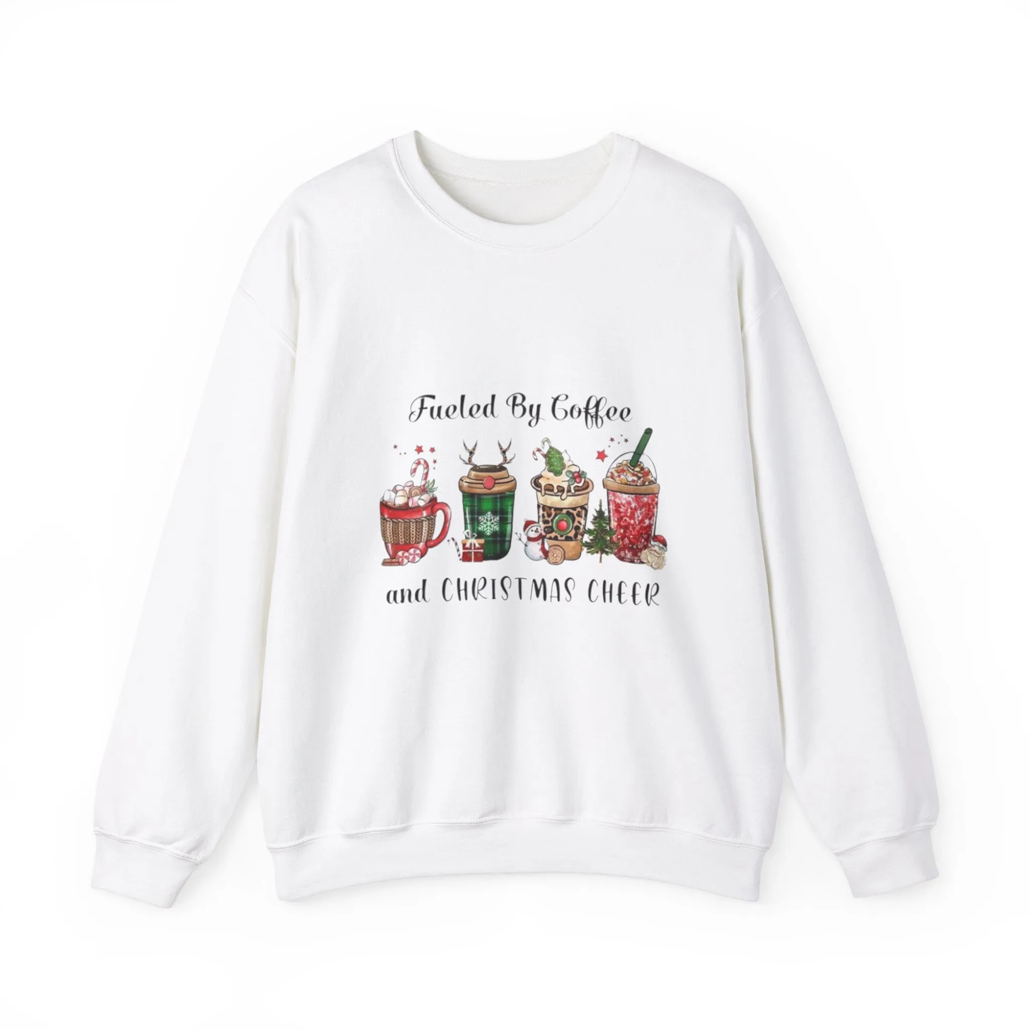 Fuelled by coffee and cheer  Unisex Heavy Blend™ Crewneck Sweatshirt