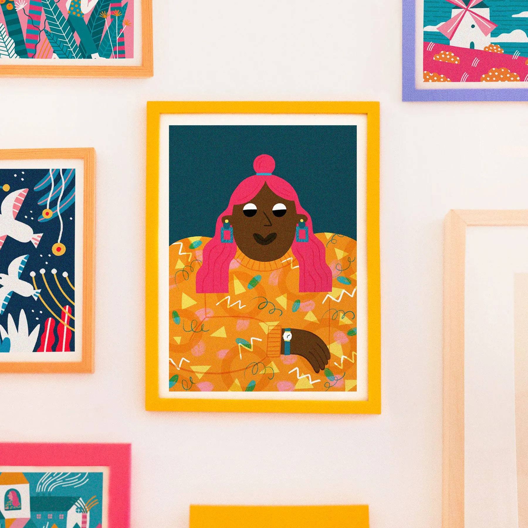 Geometric Earrings and Funky Sweaters III // A4 Digital Print