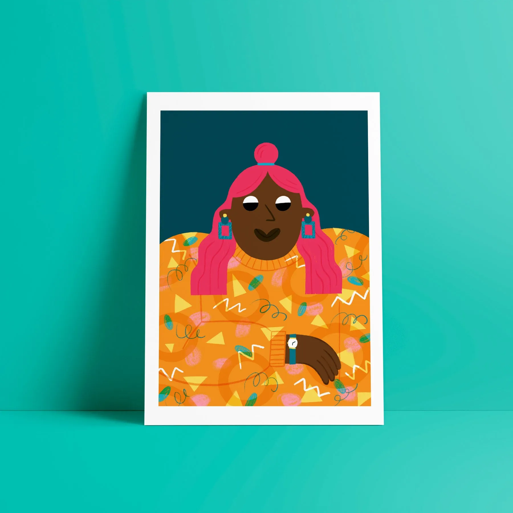 Geometric Earrings and Funky Sweaters III // A4 Digital Print