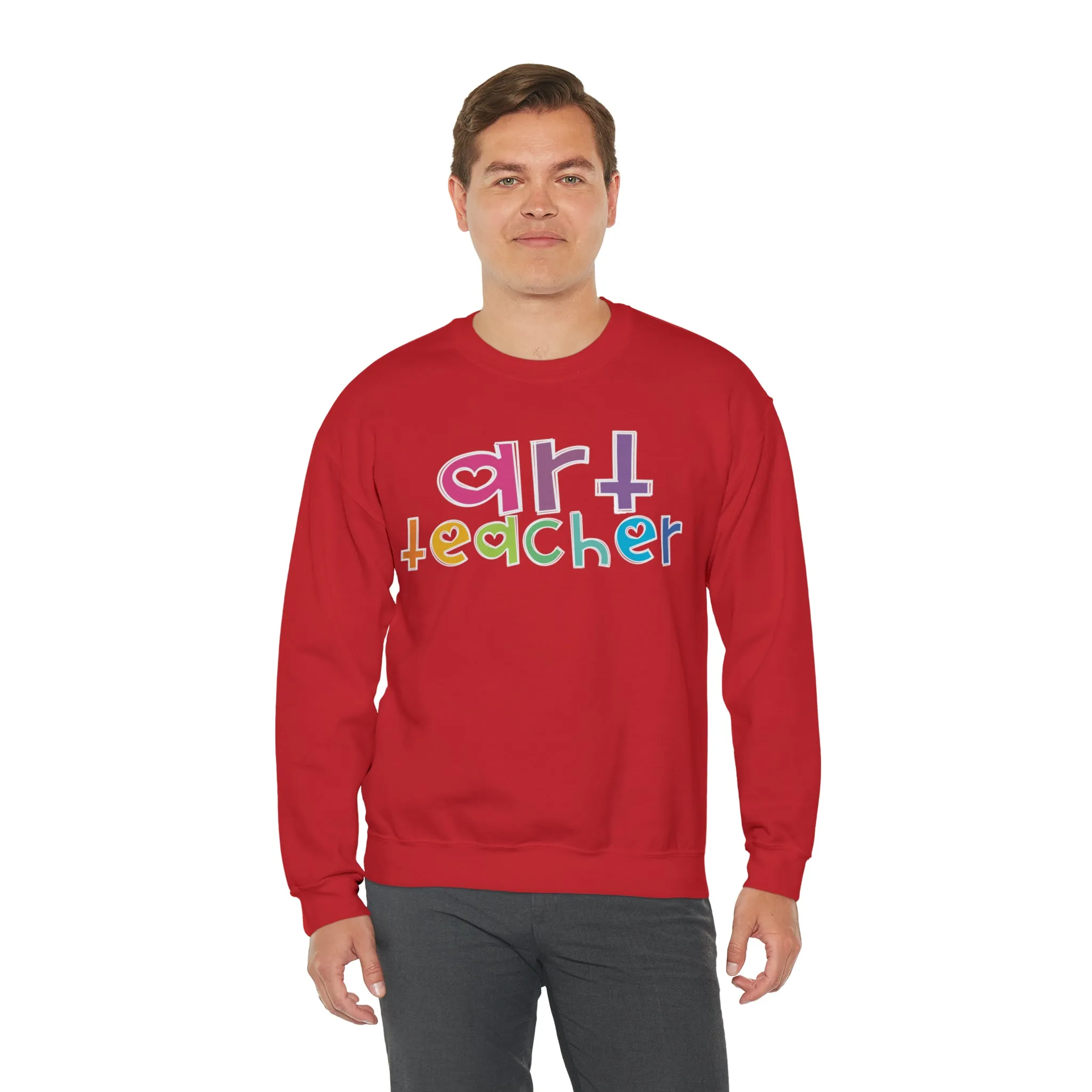 Heart Art Teacher Unisex Heavy Blend™ Crewneck Sweatshirt