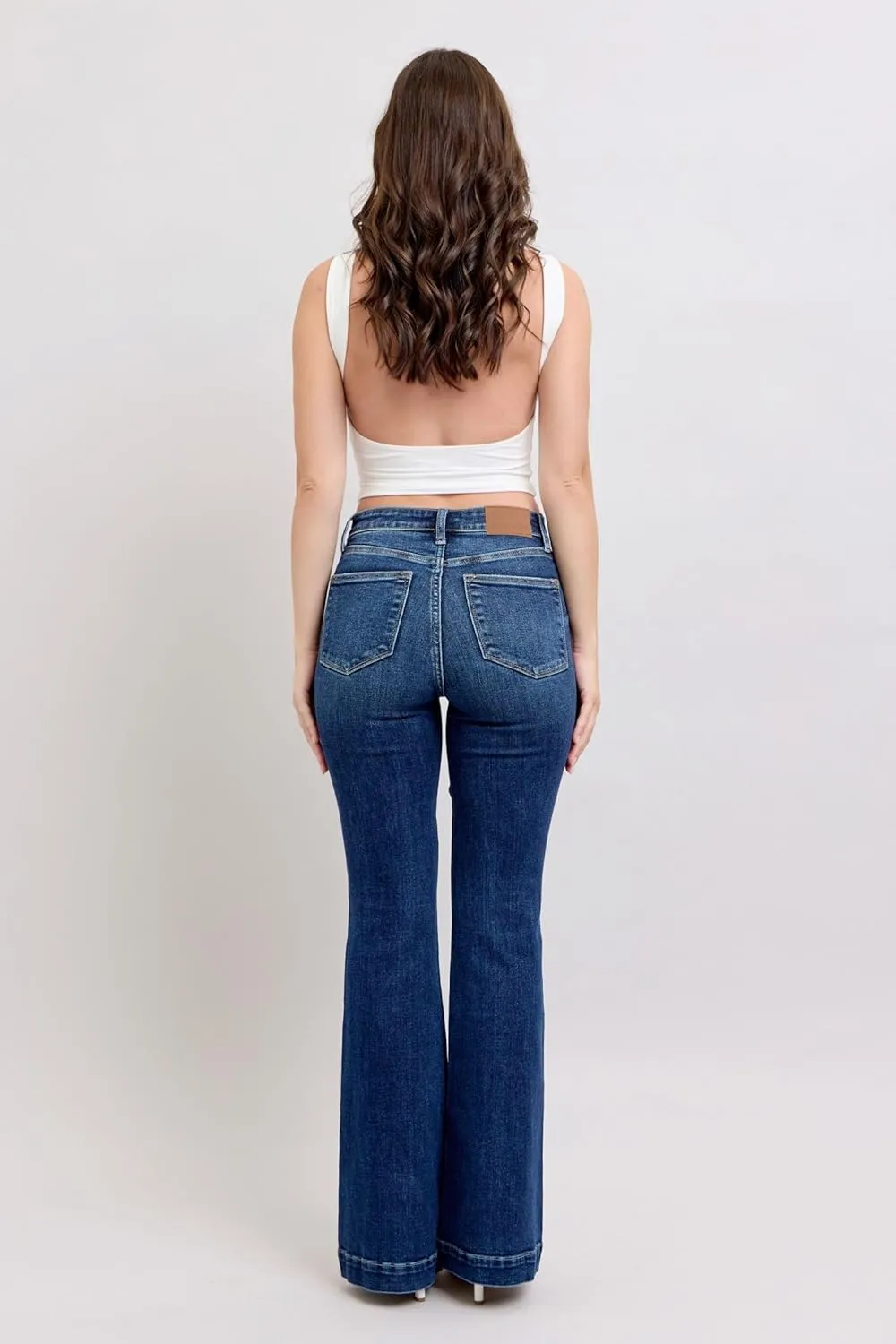 Judy Blue High-Waisted Trouser Flare Jeans  Tailored, Stretchy, and Timelessly Stylish Denim - 82637