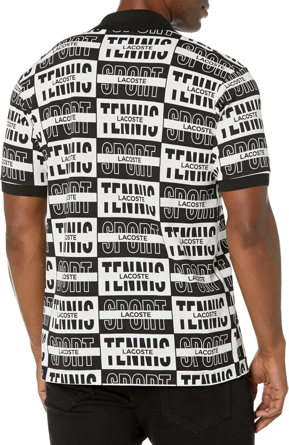 Lacoste Men's Short Sleeve Allover Graphic Polo Shirt