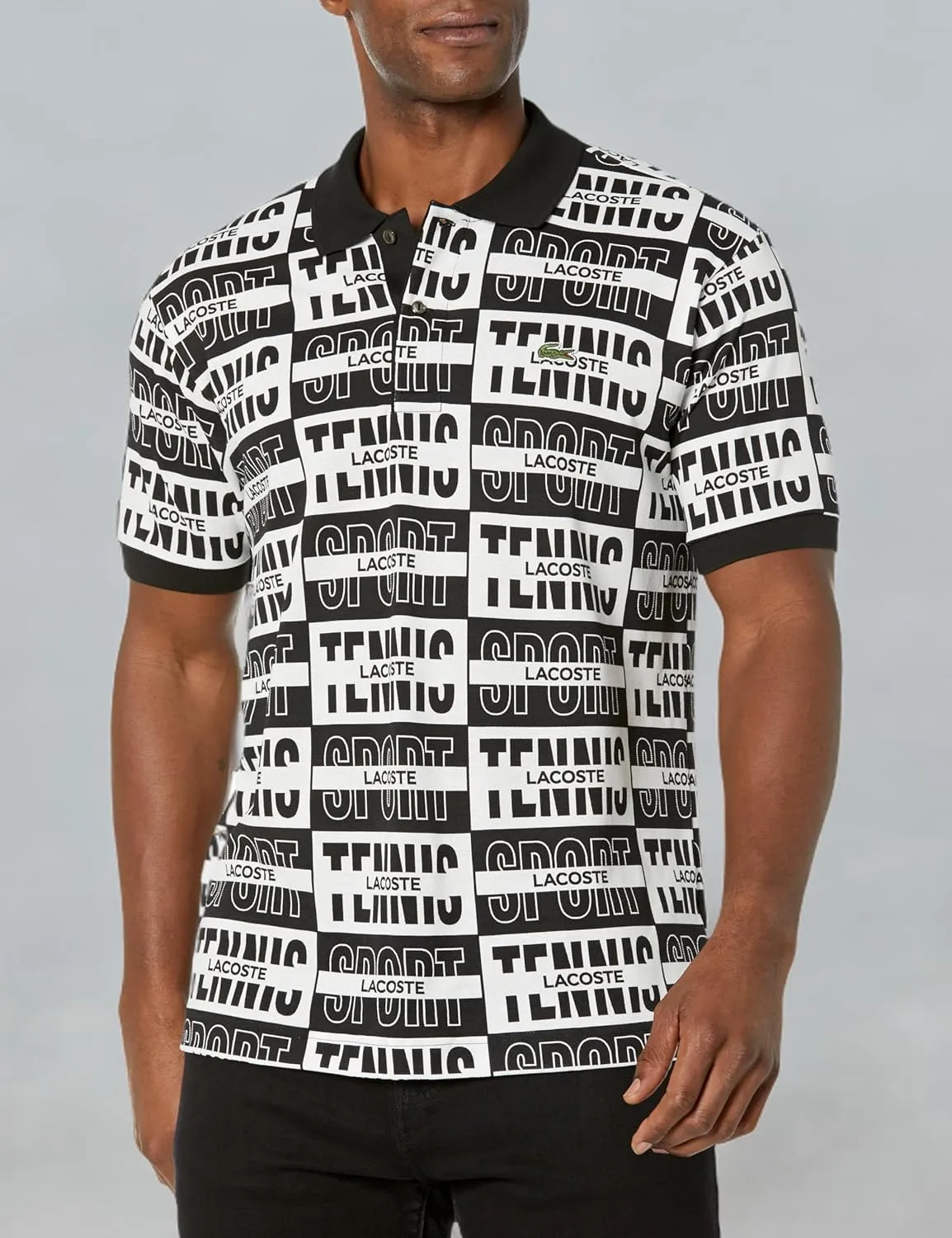 Lacoste Men's Short Sleeve Allover Graphic Polo Shirt