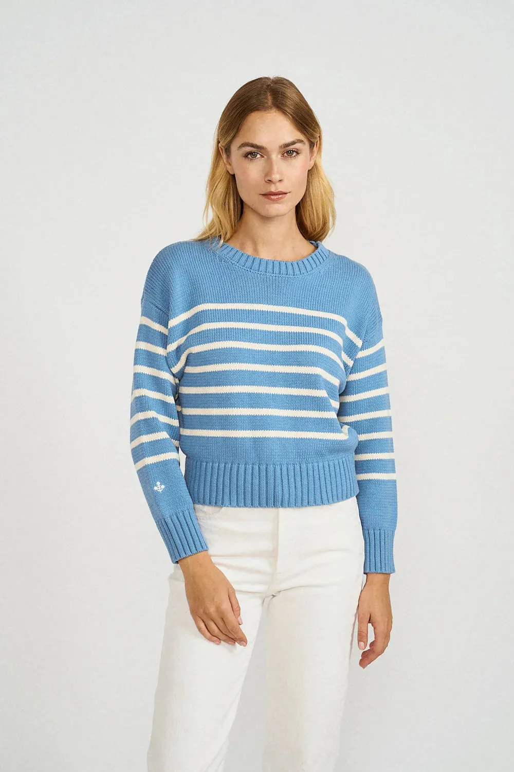 Lake Sweater - Atlantic Blue/Ivory Stripe