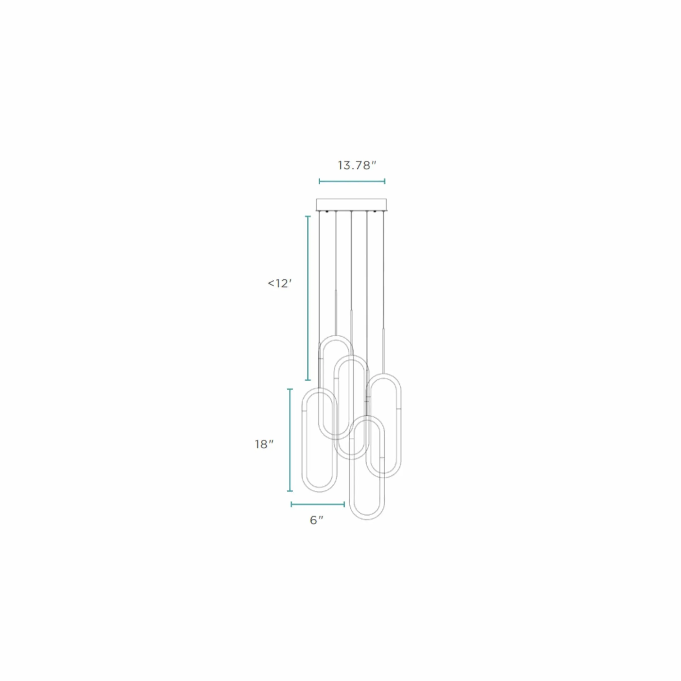 LED Five Clips Chandelier // Matte Black