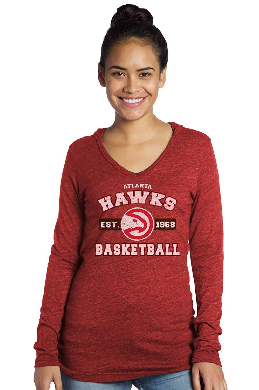 Majestic Athletic NBA Atlanta Hawks Womens Premium Triblend Hoodie
