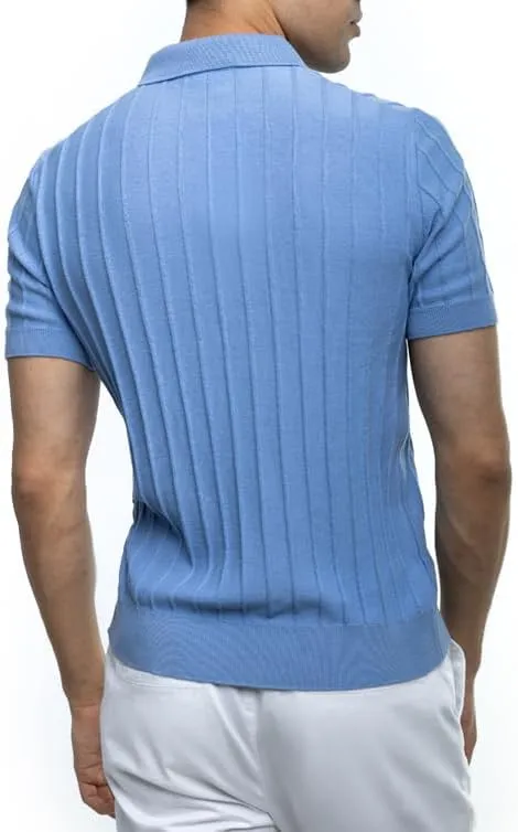Men's 100% Cotton Slim Fit Polo Shirt  Lightweight Breathable Short Sleeve Tee for Summer, Blue/Beige/Gray/Navy