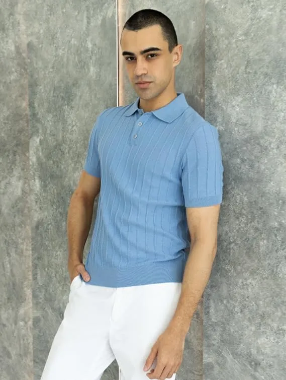 Men's 100% Cotton Slim Fit Polo Shirt  Lightweight Breathable Short Sleeve Tee for Summer, Blue/Beige/Gray/Navy