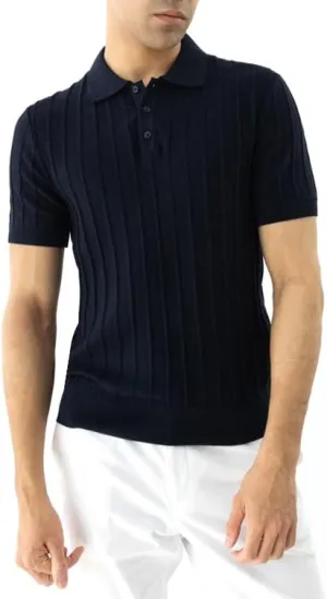 Men's 100% Cotton Slim Fit Polo Shirt  Lightweight Breathable Short Sleeve Tee for Summer, Blue/Beige/Gray/Navy