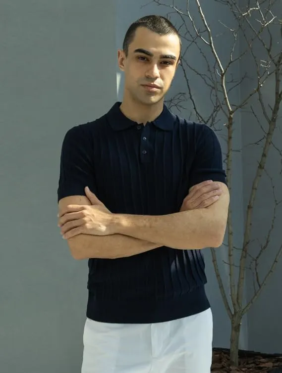 Men's 100% Cotton Slim Fit Polo Shirt  Lightweight Breathable Short Sleeve Tee for Summer, Blue/Beige/Gray/Navy