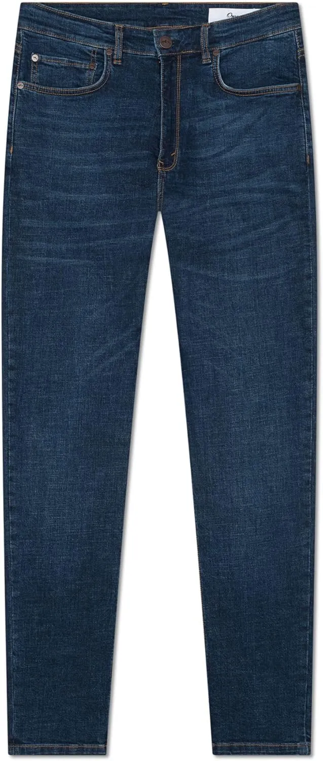 Mens Jeans Stretch Denim Slim Straight Tapered Leg Soft Cotton