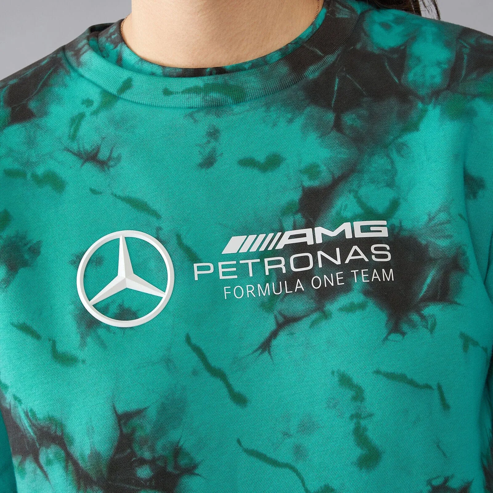 Mercedes AMG Petronas F1 Women's Tie Dye Crew Neck Sweatshirt