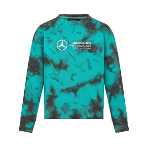 Mercedes AMG Petronas F1 Women's Tie Dye Crew Neck Sweatshirt