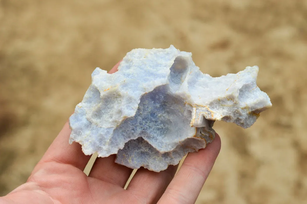 Natural Etched Blue Chalcedony Specimens  x 12 From Nsanje, Malawi
