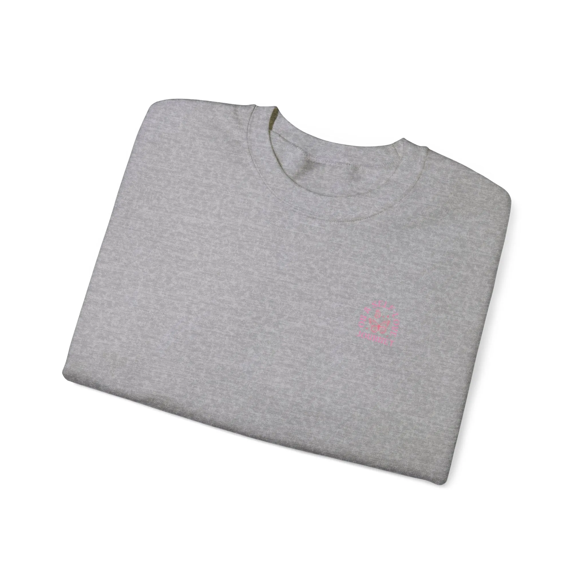 On A Self love Journey Front and back Double sided shirt Self Love club Happiness Unisex Heavy Blend™ Crewneck Sweatshirt