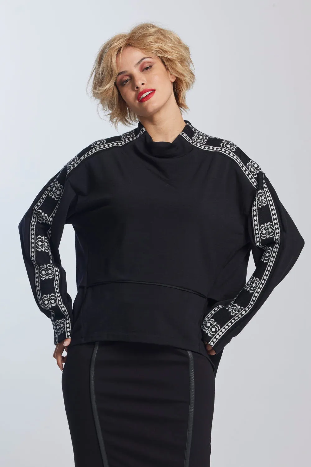 Paula Ryan  Banded Shoulder Merino Sweater