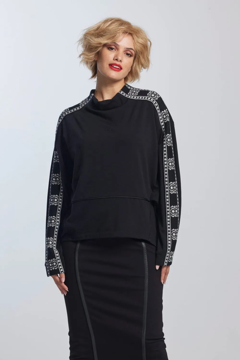 Paula Ryan  Banded Shoulder Merino Sweater