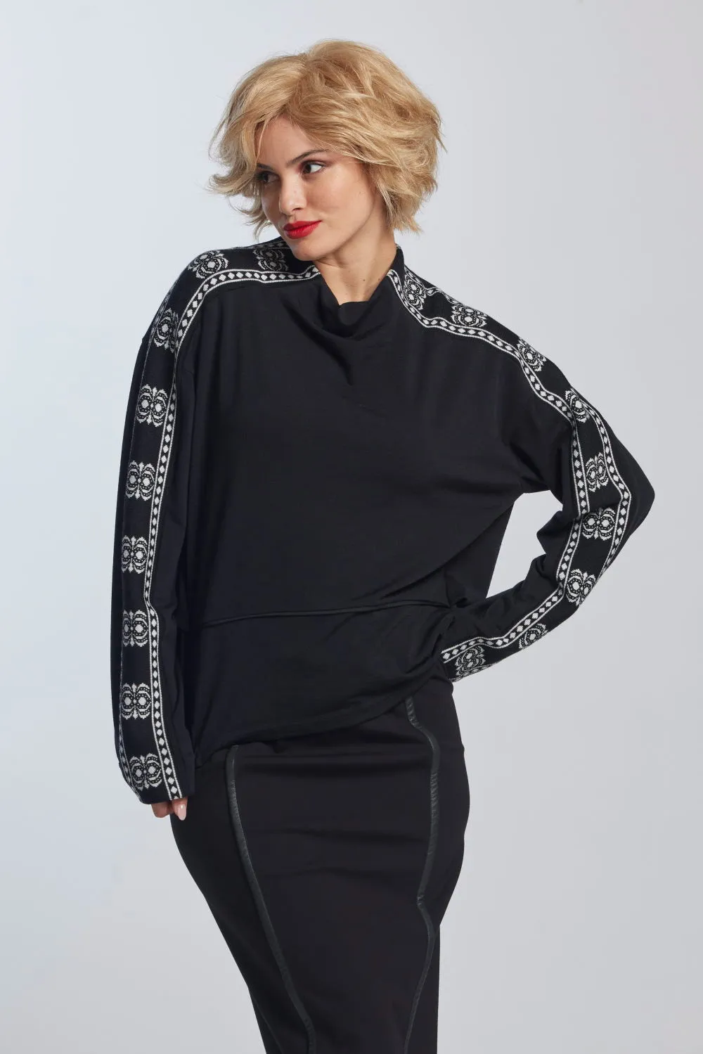 Paula Ryan  Banded Shoulder Merino Sweater