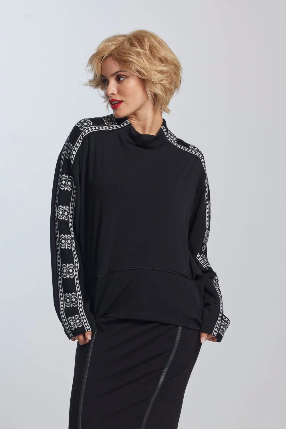 Paula Ryan  Banded Shoulder Merino Sweater