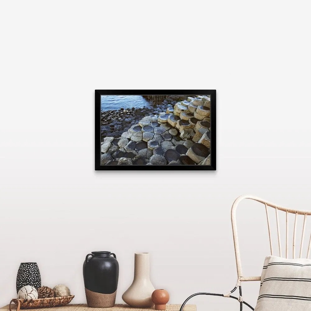 "Basalt Rock Formation, Giant's Causeway, County Antrim, Northern Ireland" Black Framed Print