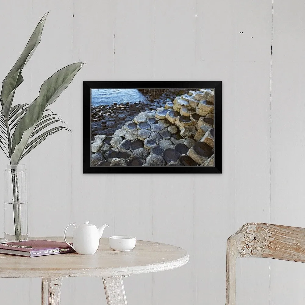"Basalt Rock Formation, Giant's Causeway, County Antrim, Northern Ireland" Black Framed Print